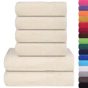 Set di asciugamani 6 pezzi FROGN Crema 360 g/m²