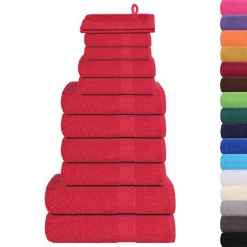 Set di asciugamani 12 pezzi FROGN Rosso 360 g/m²