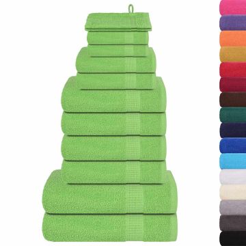 Set di asciugamani 12 pezzi FROGN Verde mela 360 g/m²