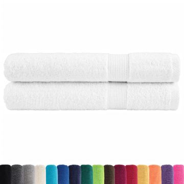 Asciugamani Premium SOLUND 2 pz Bianco 100x200 cm 600 g/m²