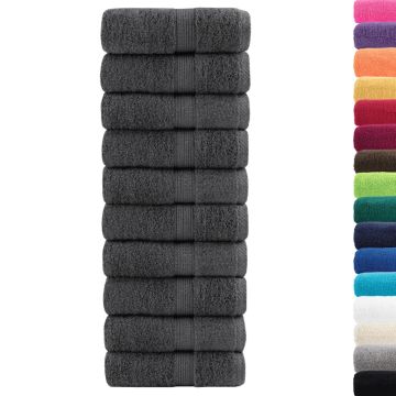 Asciugamani Premium SOLUND 10 pz Antracite 30x30 cm 600 g/m²