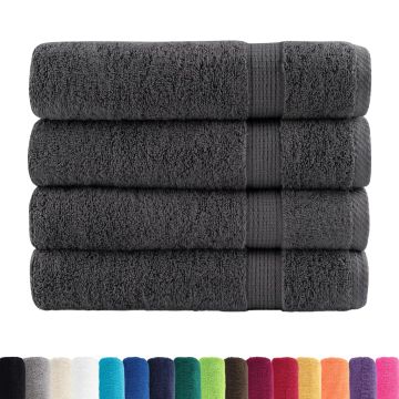 Asciugamani da doccia premium SOLUND 4 pezzi Antracite 70x140 cm 600 g/m²