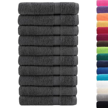 Asciugamani Premium SOLUND 10 pz Antracite 100x200 cm 600 g/m²