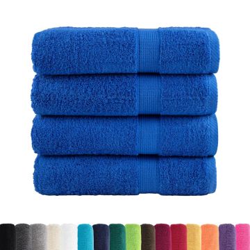 Asciugamani da bagno Premium SOLUND 4 pz Blu 100x150 cm 600 g/m²