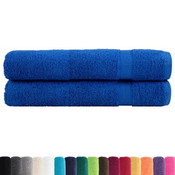 Asciugamani Premium SOLUND 2 pz Blu 100x200 cm 600 g/m²