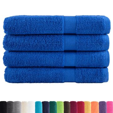Asciugamani Premium SOLUND 4 pz Blu 100x200 cm 600 g/m²