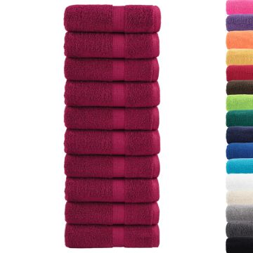 Asciugamani per ospiti Premium SOLUND 10 pz Bordeaux 30x50 cm 600 g/m²