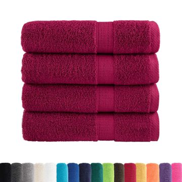 Asciugamani Doccia Premium SOLUND 4 pz Bordeaux 70x140 cm 600 g/m²