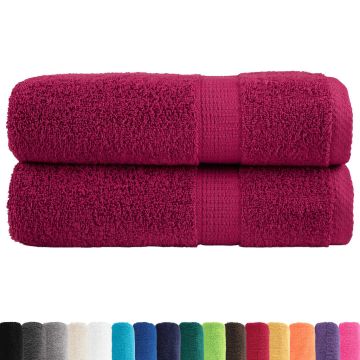 Asciugamani da bagno Premium SOLUND 2 pz Bordeaux 100x150 cm 600 g/m²