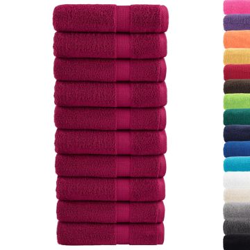 Asciugamani da bagno Premium SOLUND 10 pz Bordeaux 100x150 cm 600 g/m²