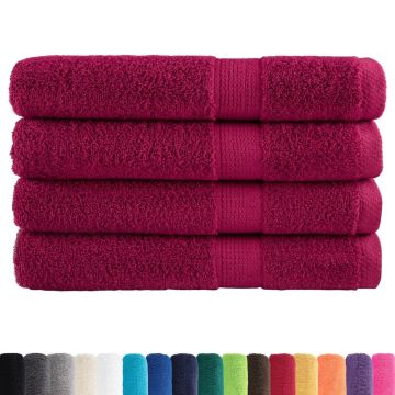Asciugamani per sauna Premium SOLUND 4 pz Bordeaux 80x200 cm 600 g/m²