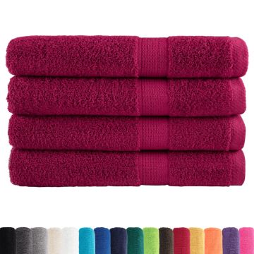 Asciugamani Premium SOLUND 4 pz Bordeaux 100x200 cm 600 g/m²