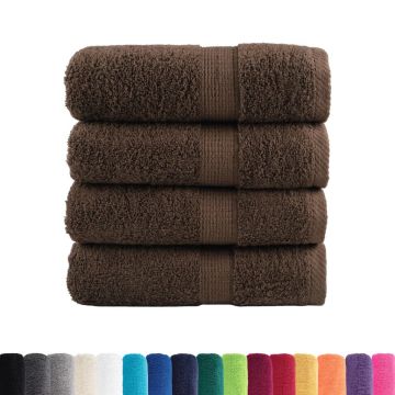 Asciugamani Premium SOLUND 4 pz Marrone 30x30 cm 600 g/m²