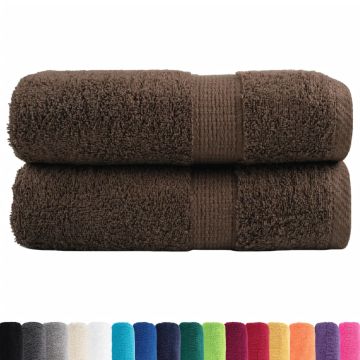 Asciugamani per ospiti Premium SOLUND 2 pz Marrone 30x50 cm 600 g/m²