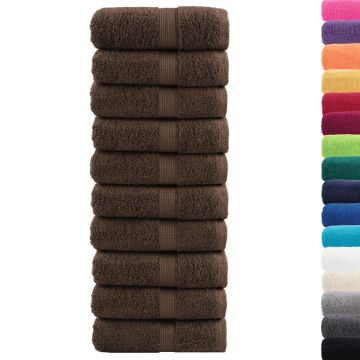 Asciugamani per ospiti Premium SOLUND 10 pz Marrone 30x50 cm 600 g/m²