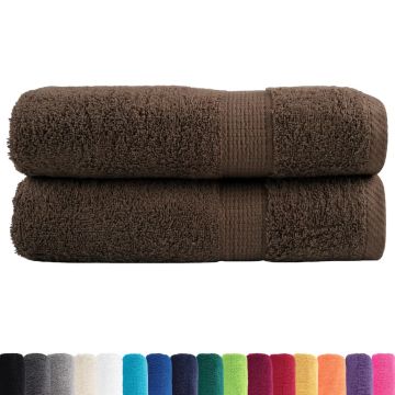 Asciugamani Premium SOLUND 2 pz Marrone 50x100 cm 600 g/m²