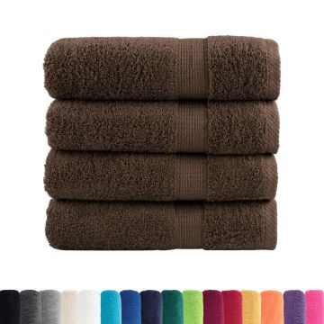 Asciugamani da bagno Premium SOLUND 4 pz Marrone 100x150 cm 600 g/m²