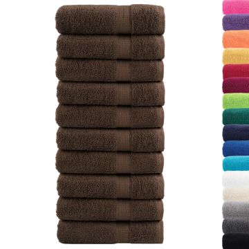 Asciugamani da bagno Premium SOLUND 10 pz Marrone 100x150 cm 600 g/m²