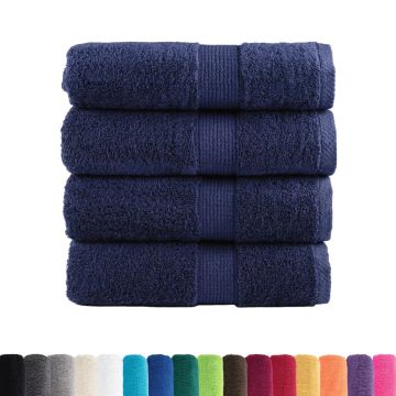 Asciugamani per ospiti Premium SOLUND 4 pz Blu navy 30x50 cm 600 g/m²