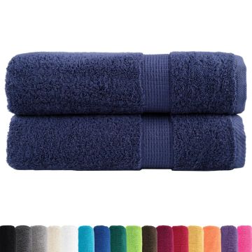 Asciugamani Premium SOLUND 2 pz Blu Navy 50x100 cm 600 g/m²