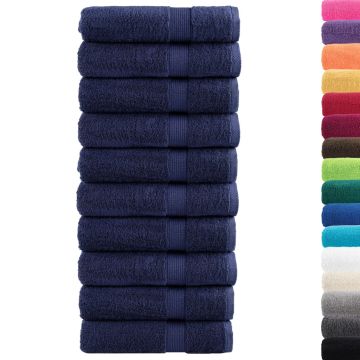 Asciugamani da doccia premium SOLUND 10 pezzi blu navy 70x140 cm 600 g/m²