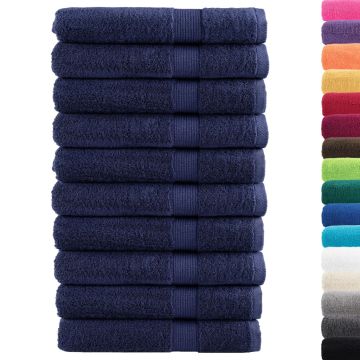 Asciugamani da sauna premium SOLUND 10 pezzi blu navy 80x200 cm 600 g/m²