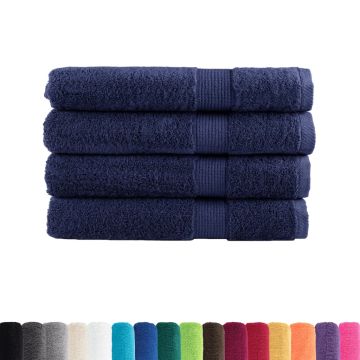 Asciugamani Premium SOLUND 4 pz Blu Navy 100x200 cm 600 g/m²