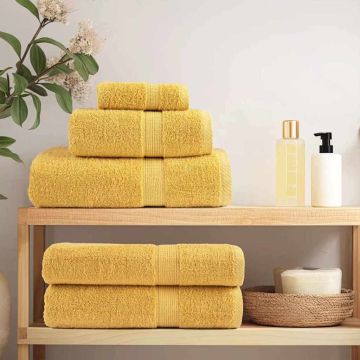 Asciugamano per Ospiti SOLUND 4 pz Oro 15 x 21 cm 550 gsm