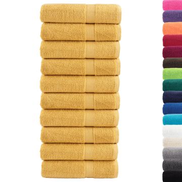 Asciugamani da doccia premium SOLUND 10 pezzi Oro 70x140 cm 600 g/m²