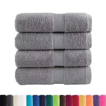 Asciugamani Premium SOLUND 4 pz Grigio 30x30 cm 600 g/m²