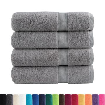 Asciugamani Premium SOLUND 4 pz Grigio 50x100 cm 600 g/m²