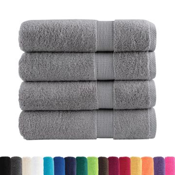 Asciugamani da bagno Premium SOLUND 4 pz Grigio 100x150 cm 600 g/m²