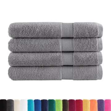 Asciugamani Premium SOLUND 4 pz Grigio 100x200 cm 600 g/m²