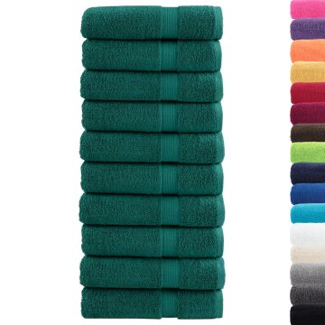 Asciugamani da bagno Premium SOLUND 10 pz Verde 100x150 cm 600 g/m²