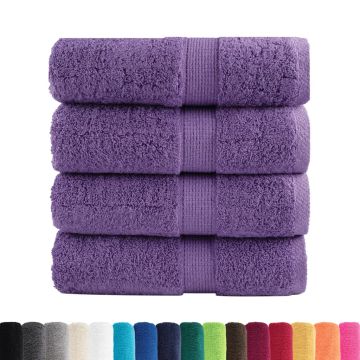 Asciugamani Premium SOLUND 4 pz Viola 30x30 cm 600 g/m²