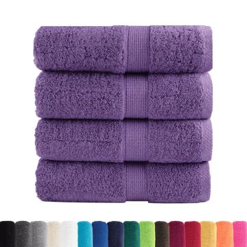 Asciugamani per Ospiti SOLUND 4 pz Viola 30x50 cm 600 g/m²