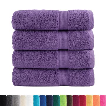 Asciugamani da Doccia SOLUND 4 pz Viola 70x140 cm 600 g/m²