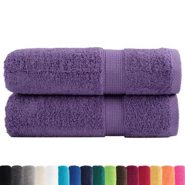 Asciugamani da bagno Premium SOLUND 2 pz Viola 100x150 cm 600 g/m²
