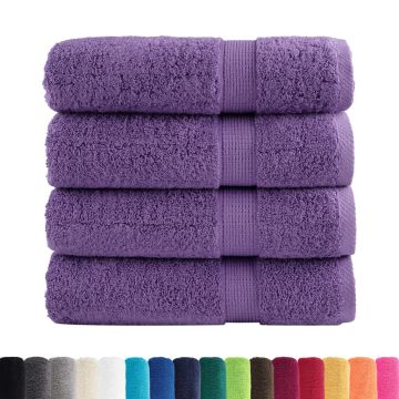 Asciugamani da bagno Premium SOLUND 4 pz Viola 100x150 cm 600 g/m²