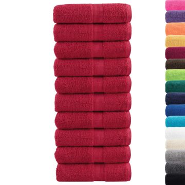 Asciugamani Premium SOLUND 10 pz Rosso 30x30 cm 600 g/m²