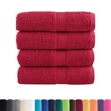 Asciugamani per Ospiti SOLUND 4 pz Rossi 30x50 cm 600 g/m²