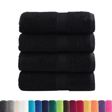 Asciugamani Premium SOLUND 4 pz Nero 30x30 cm 600 g/m²