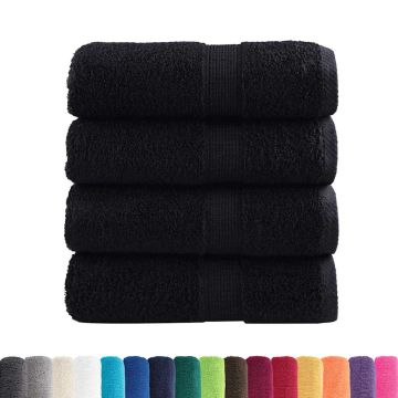 Asciugamani per Ospiti SOLUND 4 pz Neri 30x50 cm 600 gsm