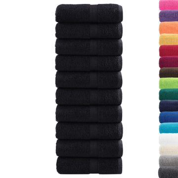 Asciugamani per Ospiti SOLUND 10 pz Neri 30x50 cm 600 g/m²