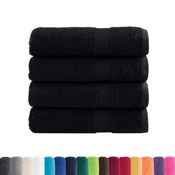 Asciugamani da bagno Premium SOLUND 4 pz Nero 100x150 cm 600 g/m²