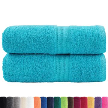 Asciugamani Premium SOLUND 2 pz Turchese 30x30 cm 600 g/m²