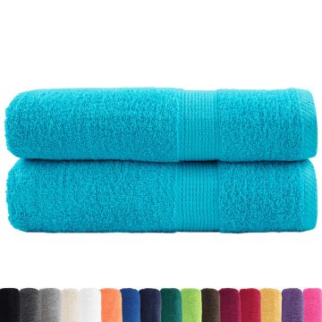 Asciugamani Bagno SOLUND 2 pz Turchesi 50x100 cm 600 g/m²