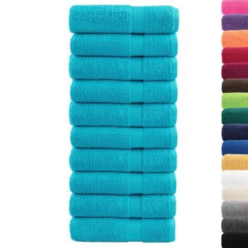 Asciugamani da bagno Premium SOLUND 10 pz Turchese 100x150 cm 600 g/m²