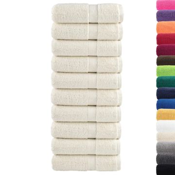 Asciugamani Premium SOLUND 10 pz Crema 30x30 cm 600 g/m²
