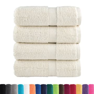 Asciugamani per Ospiti SOLUND 4 pz Crema 30x50 cm 600 g/m²